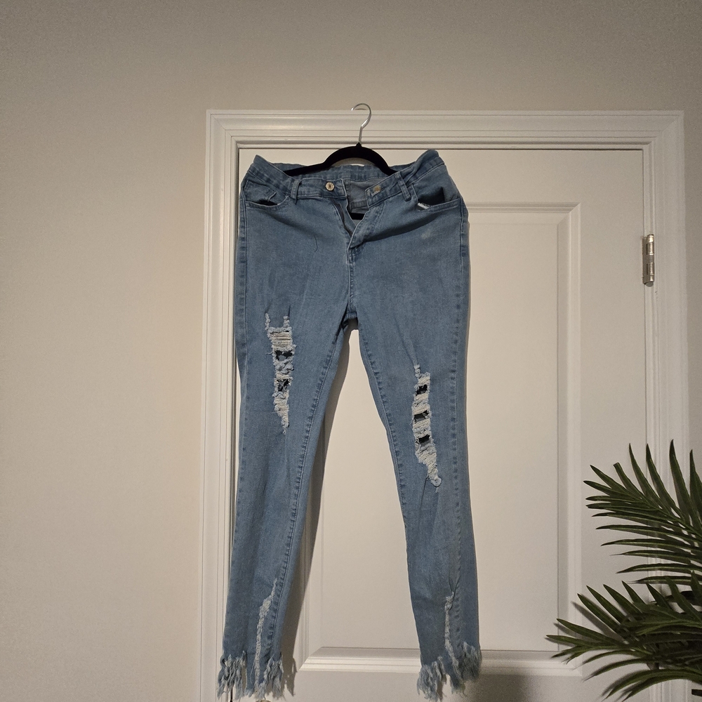 Distressed Blue Jeans for Women